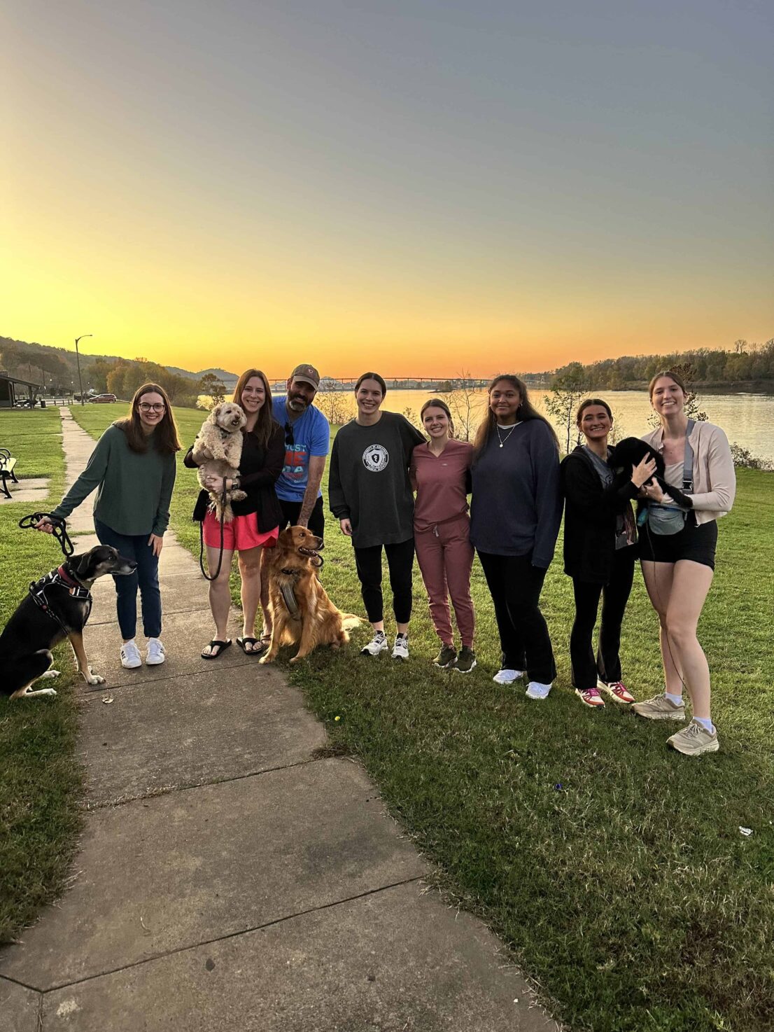 Ish House students posing at a park in the Arkansas River