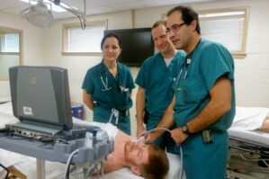 Pediatric Anesthesiology Fellows working with a standardized patient