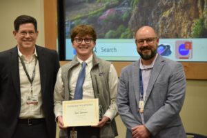 Jed Johnson with Dr. Sean Taverna and Dr. Dan Voth