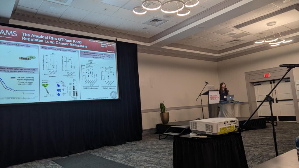 Vy Nguyen presenting her research at the FASEB Regulation and Function of Small GTPases meeting