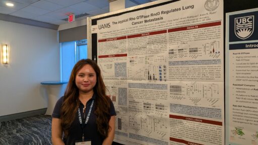 Vy Nguyen with her poster