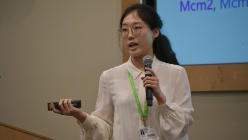 Clara Park presenting her research during the oral session