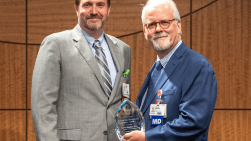 Physician of the Year honoree Randy Maddox, M.D., (right) with Emergency Medicine colleague Wes Watkins, M.D.
