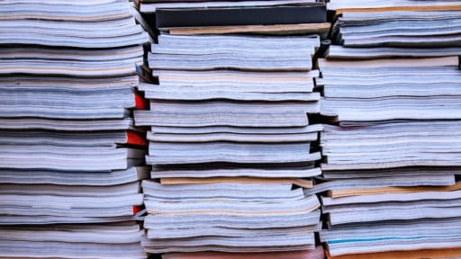 Many old books piled up