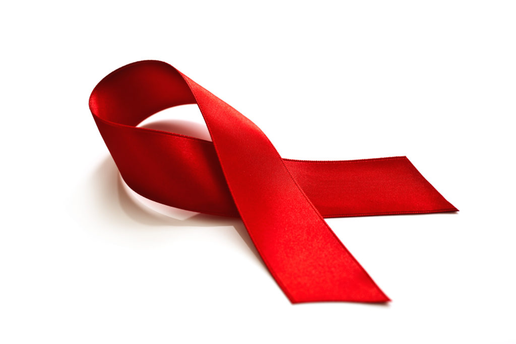 Aids Awareness Ribbon. Isolated on white.