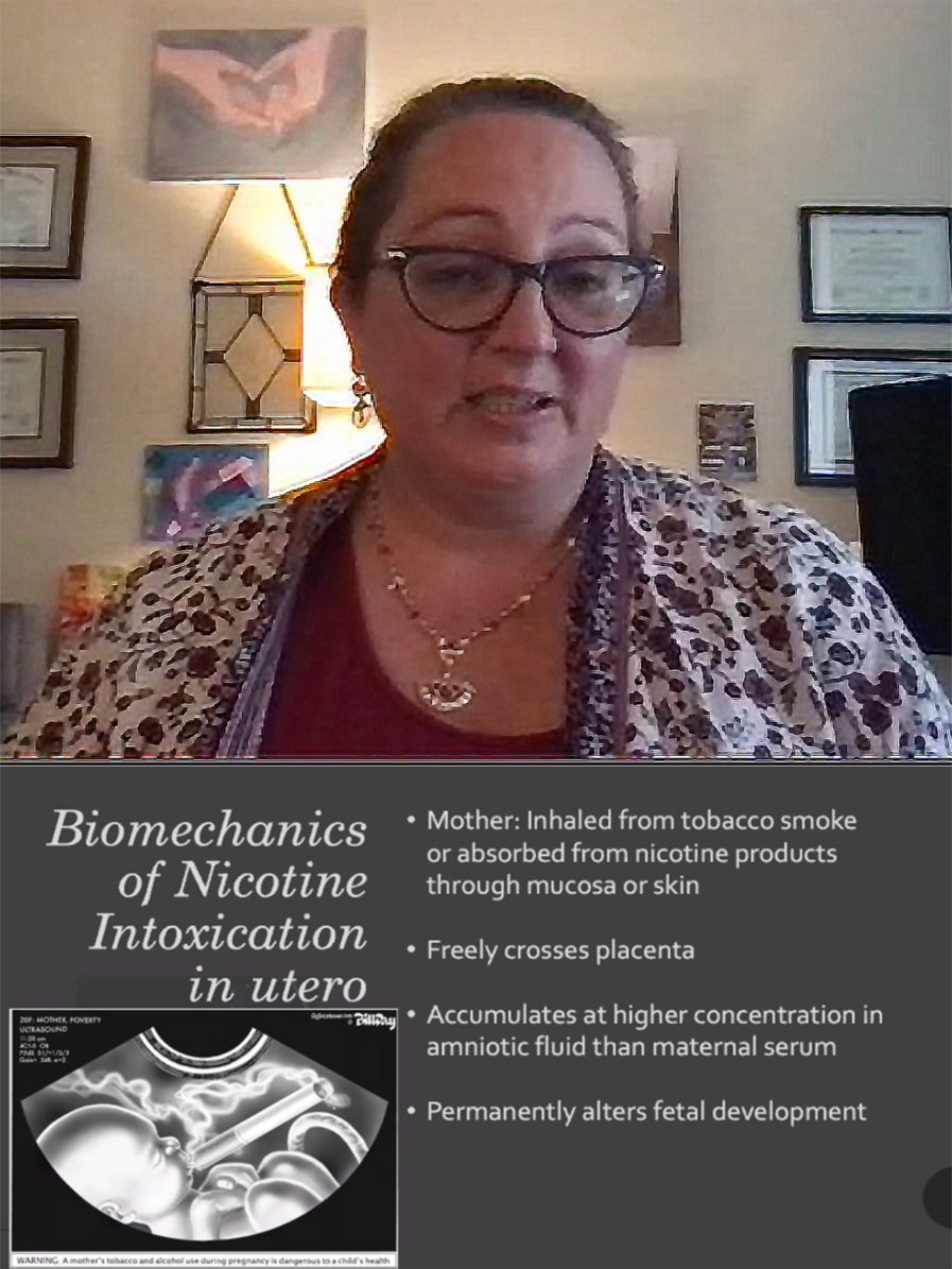 Biomechanics of nicotine intoxication in utero