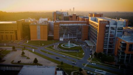 drone image of UAMS