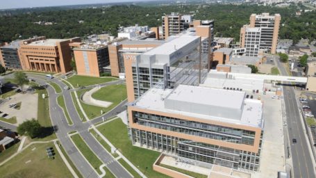 aerial shot of the UAMS campus