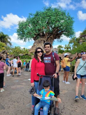 Hira Zafar and family at Disney Animal Kingdom.