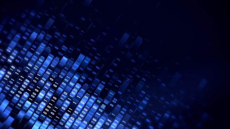 Blue image of Binary code