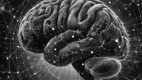 An AI generated image of the brain mapping neuron connections.