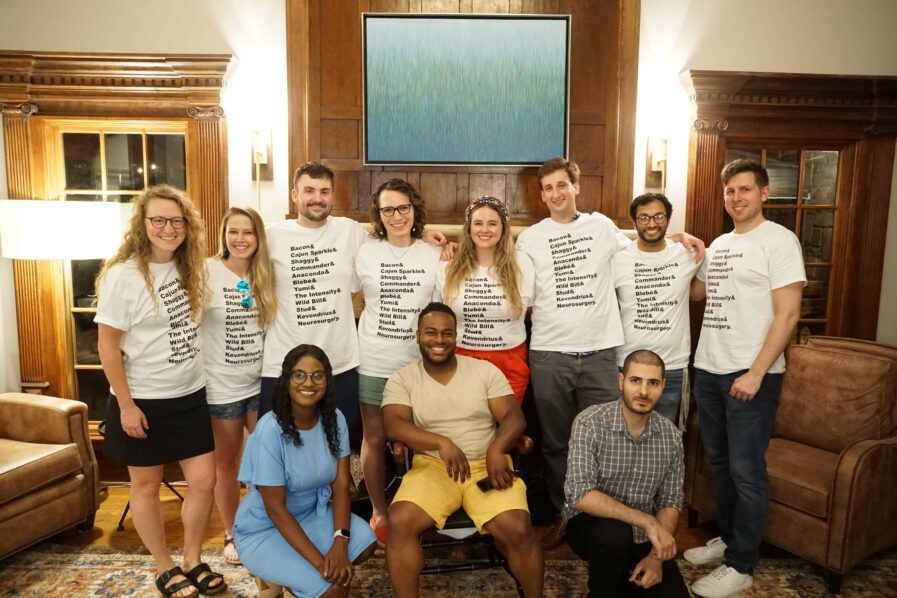 Residents posing with Marcus Stephens
