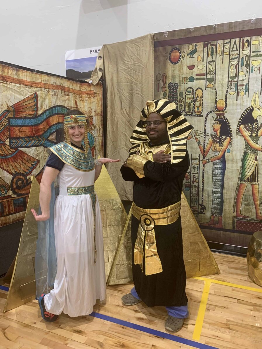 Residents wearing ancient Egyptian costumes