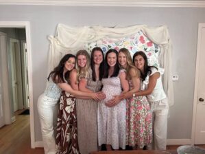 a group of female residents at a baby shower