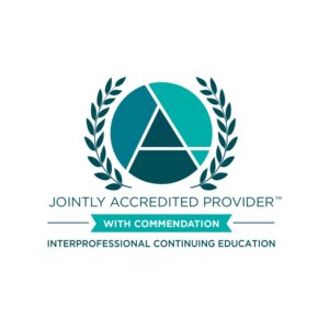 Jointly Accredited Provider logo. Text includes "With Commendation, Interprofessional Continuing Education"