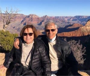 The Gokdens posing in front of the Grand Canyon