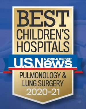U.S. News and World Report, Beset Children's Hospitals, Pulmonology and Lung Surgery, 2020-21