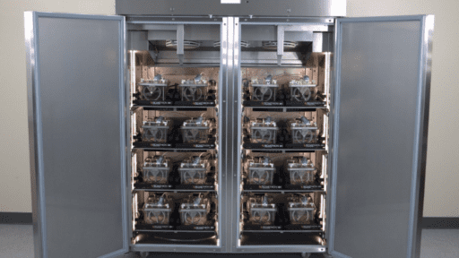 large 16 unit promethion cabinet is open