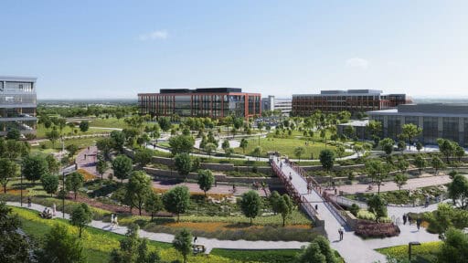 An artists rendering of the new Walmart global HQ campus