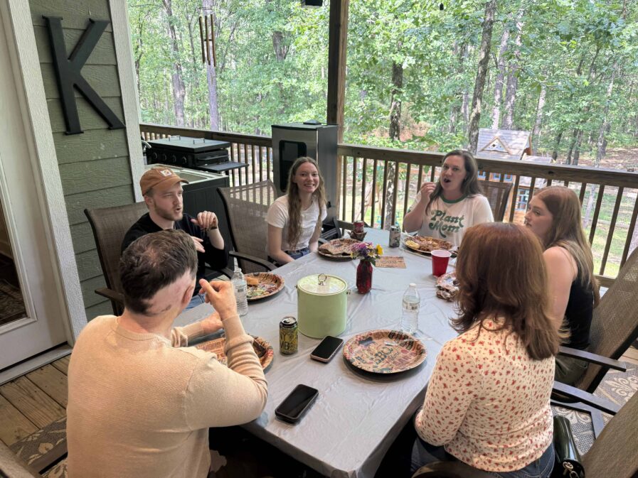 Nathan McLendon, Hannah Carter, Ellen Martin, and Rachael Wehrle at our Spring Picnic 2026