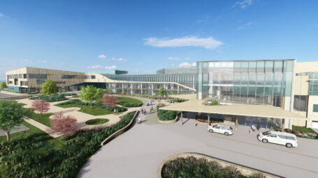 An artist's rendering of the planned exterior for the renovated and expanded Arkansas Children's Hospital campus in Little Rock.