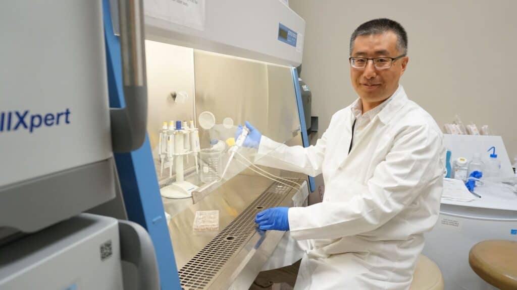 Dr. Zhang in his lab