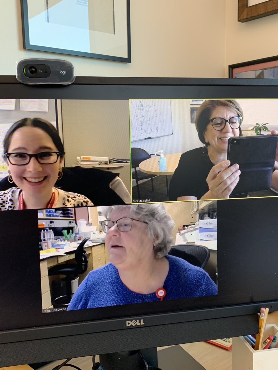 Lab members on a zoom call