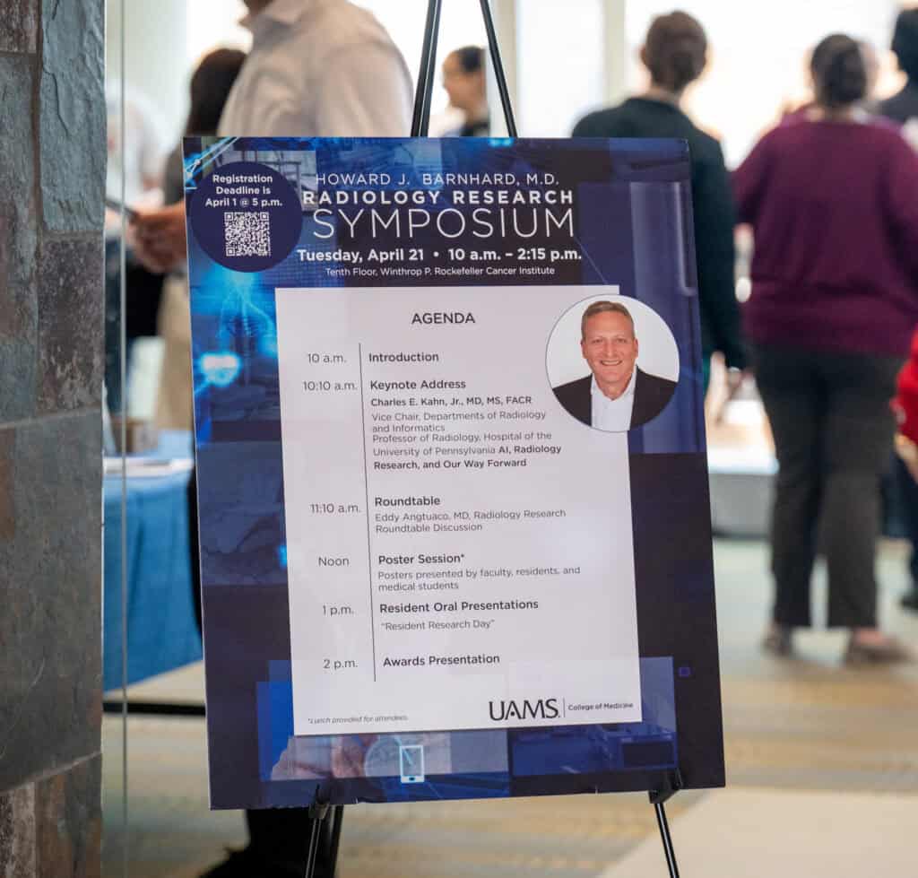 Photo of Poster with the agenda printed on it.