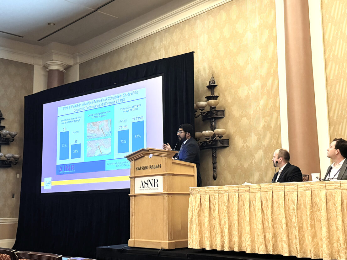 Resident presenting at RSNA.