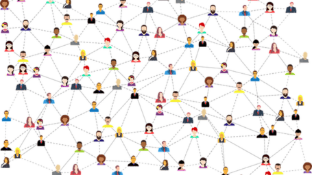 Graphical heads connected by dotted lines