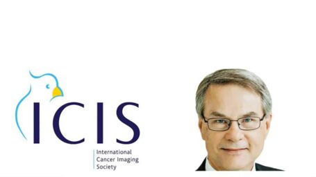 Dr. Prior's headshot next to a Internation Cancer Imaging Society logo.