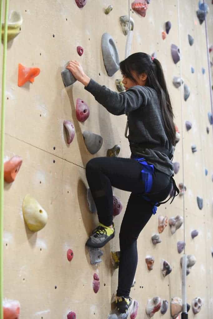 Student climbing