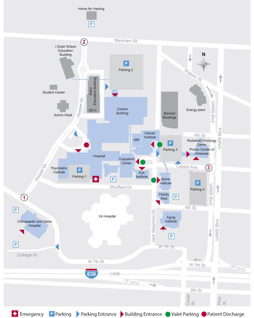 UAMS Little Rock campus map