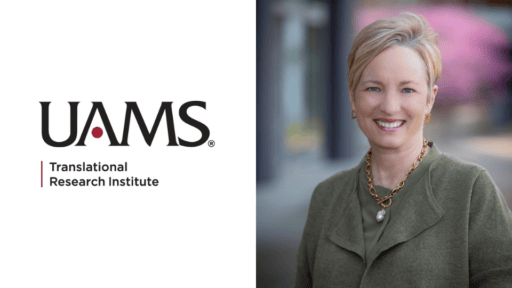 UAMS Translational Research Institute Logo and portrait of Laura James, MD
