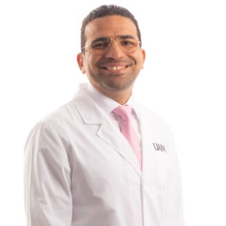 male doctor in a white coat