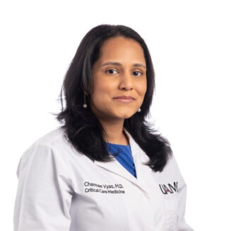 female doctor in a white coat
