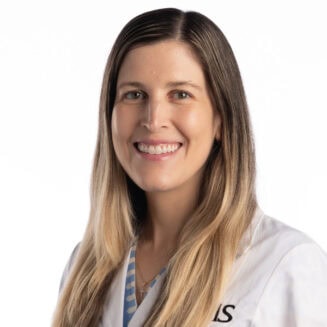 female doctor in a white coat