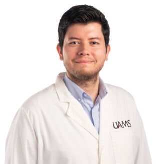 male doctor in a white coat