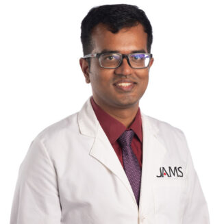 male doctor in a white coat