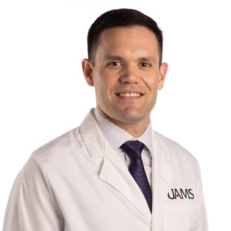 male doctor in a white coat