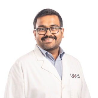 male doctor in a white coat