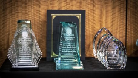 Deans Honors Day awards sitting on a table