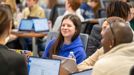 The M2 class (Class of 2028) using the Active Learning Center to do a team-based learning exercise